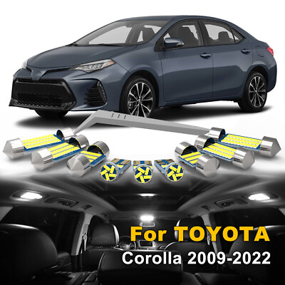 #ad 10x Interior LED Lights For TOYOTA Corolla 2009 2023 Package Kit TOOL 4 Colors $11.99