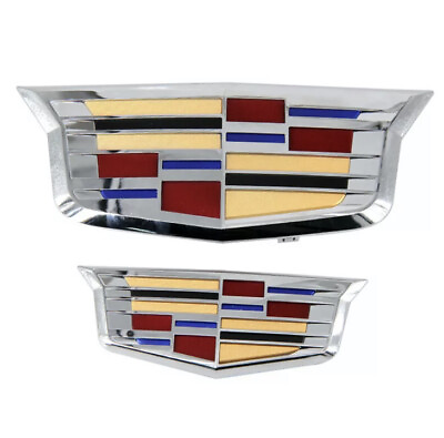 #ad Silver Color Cadillac Front Grille Rear Trunk Emblem Badge for ATS XTS XT5 CT6 $49.95