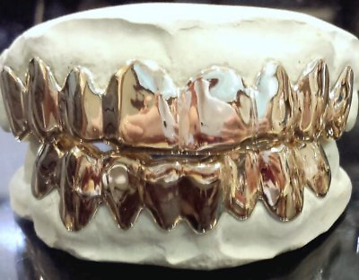#ad 10K 14K Solid White Gold Custom fit Plain REAL Gold Grill Grillz Gold Teeth $702.00