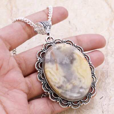 #ad Stunning Crazy Lace Agate 925 Silver Plated Necklace of 16quot; Ethnic $3.97
