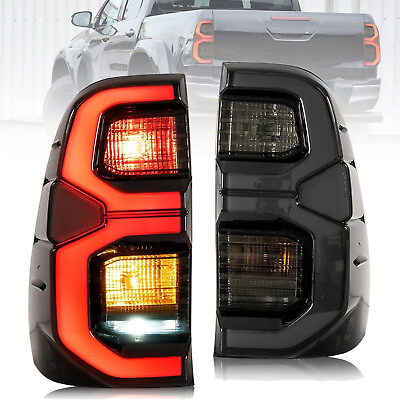 #ad For Toyota Hilux Revo Smoked LED Tail Lights Rear Brake Turn Signal Lamp 2016 22 $289.99