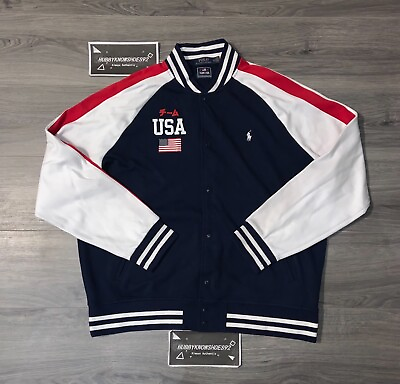 #ad POLO RALPH LAUREN Men’s Navy Team USA Tokyo 2020 Olympics Track Jacket 2XL NWOT $149.97