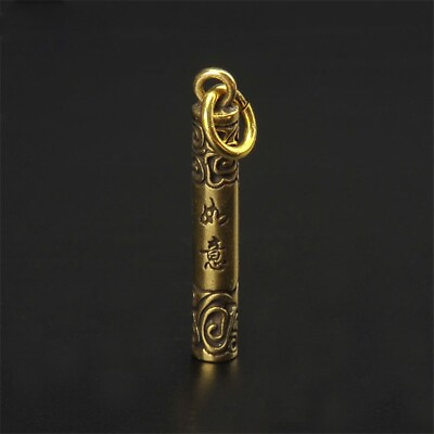 #ad Pure Brass Monkey King Weapon Pendants Necklaces Keychain Waist Hanging Keyring $10.99