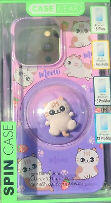 #ad Super Adorable Meow Cat Spin Case Case Gear Iphone 15 Cell Phone Case Cover NIB $16.99