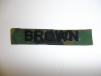 #ad e2218 Vietnam US Army Navy Air Name Tape BROWN ERDL Camouflage in country IR14C $20.00