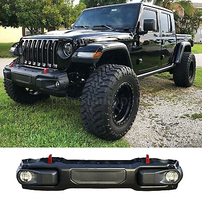 #ad Steel Front Bumper Fit For 2018 2019 2020 2021 2023 Jeep Wrangler Gladiator JT $346.75
