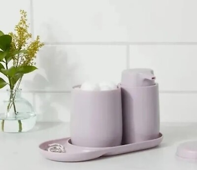 #ad 🔥 Room Essentials 3pc Lavender Bath Bundle Set: Pump Canister amp; Tray 🔥 $12.99