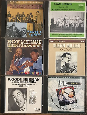 #ad 6 jazz swing cd bundle Hollywood Palladium Live Air Goodman Miller Kenton C $83.15