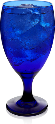 #ad Libbey Premiere Cobalt Iced Tea Goblet Beverage Glasses Set of 12 $58.89