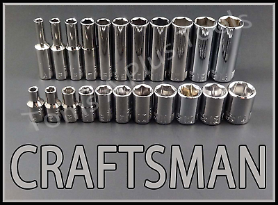 #ad CRAFTSMAN TOOLS 22pc Short amp; Deep 1 4 METRIC MM 6pt ratchet wrench socket set $32.97