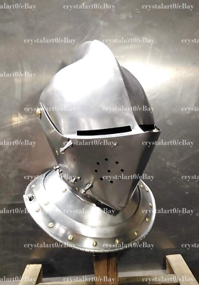 #ad 18GA Steel Medieval Knight Armor Closed Armor Warrior Tournament Helmet gift new $211.50