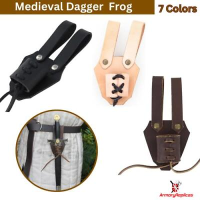 #ad Genuine Leather Dagger Holster Medieval Adjustable Weapon Sword Frog 8 Colors $14.99