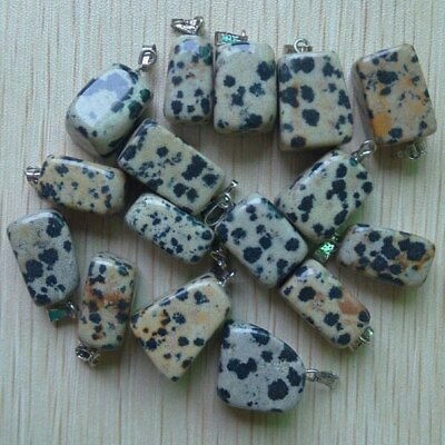 #ad Natural Irregular Speckled Stone 50pcs Pendants Beads DIY Jewelry Making $17.09