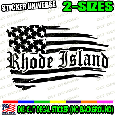 #ad Rhode Island Distressed Flag State Car Window Decal Bumper Sticker Colonial 1141 $4.99