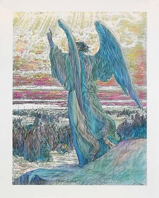#ad Angel and Joshua Guillaume Azoulay Original Giclée canvas Hand Signed Unframed $324.95