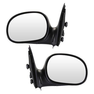 #ad LHRH Side Black Housing Manual Fold Mirrors Pair For 1997 2004 Ford F150 $49.99
