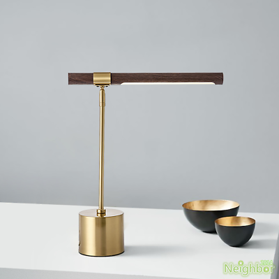 #ad Nordic Simple Wood Desk Light LED Table Lamps Bedroom Bedside Adjustable Fixture $130.19