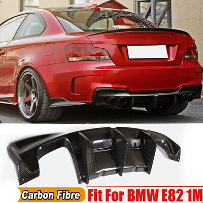 #ad Fits REAL CARBON Rear Bumper Diffuser Spoiler for BMW 1Series E82M 1M Coupe11 16 $313.06
