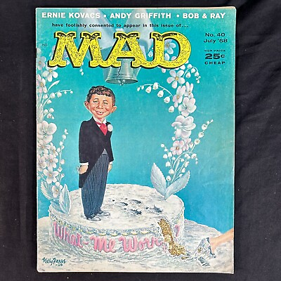 #ad MAD Magazine No. 40 July 1958 Cover Artist Kelly Freas $24.99