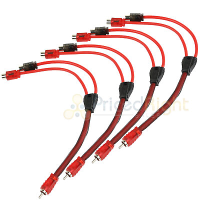#ad 4 Pack 1 Male 2 Female RCA Splitter Audio Cable Competition Rated DS18 R1M2F $18.95