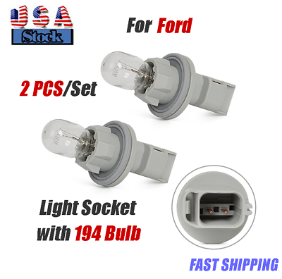 #ad For Ford Light Socket Taillight Brake Parking Lamp with 194 Bulb 2 PCS US STOCK $12.49