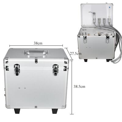 #ad Portable Dental Unit with Syringe Suction Air Compressor Rolling Case $502.55