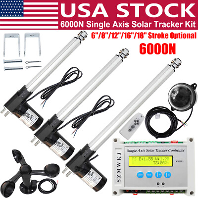 #ad Complete 6000N Solar Tracker Linear Actuator Controller Anemometer System Kit DO $144.99