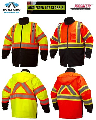#ad HIGH VISIBILITY CLASS 3 X BACK INSULATED REFLECTIVE ROAD WORK SAFETY PARKA COAT $49.99