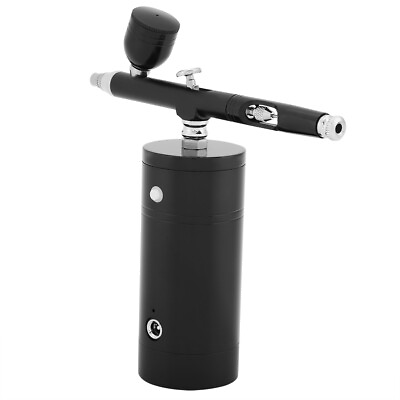 #ad 0.3mm Black Mini Air Compressor Spray Airbrush Set 7 Capacity Set USB HG $40.38