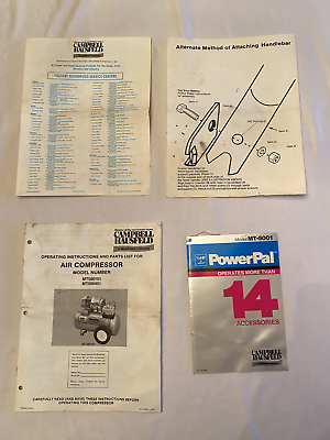 #ad CAMPBELL HAUSFELD Air Compressor Manual MT500101 MT500401 Vintage 1984 $12.99