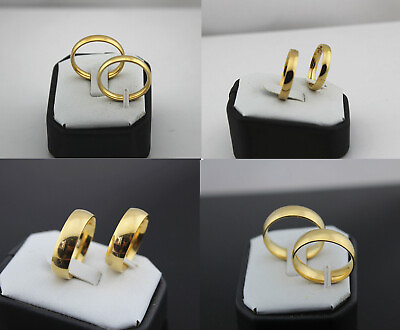 #ad 50pcs Stainless Steel Jewelry Wholesale Lots Gold Plated Mixed Size Unisex Rings $17.99
