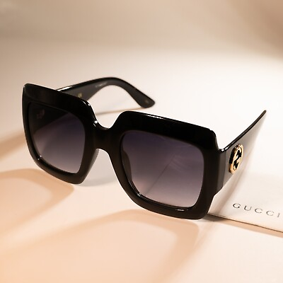 #ad #ad Gucci GG0053S Black Grey Lens Square Women Oversized Sunglasses 100% UV $169.00