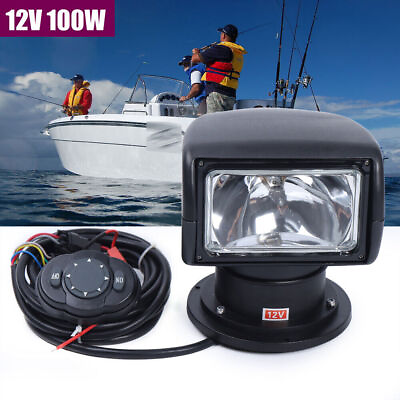 #ad Boat Marine Spotlight Remote Control Truck Car Searchlight 100W 12V Spot Light $79.80