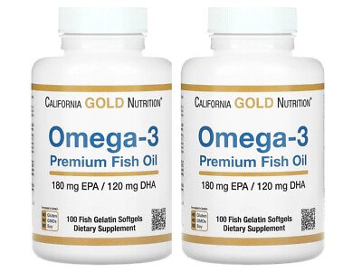 #ad California Gold Nutrition 2 Pack Omega 3 Premium Fish Oil 100 Fish Gelatin $13.90