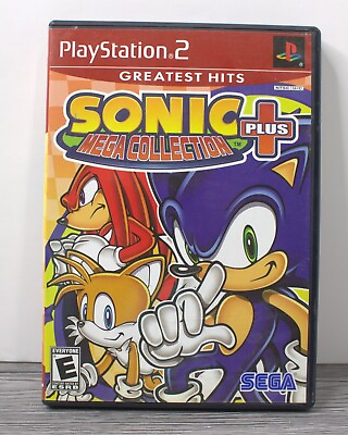 #ad Sonic Mega Collection Plus PS2 2004 E BLACK CASE COMPLETE w MANUAL TESTED $9.15