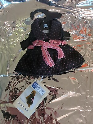 #ad East Side Collection Dog Lil#x27; Bella Dress Black Pink Polka Dot Size: XXSmall $5.00