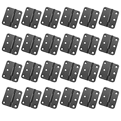 #ad Auvotuis 24Pcs 1 1 2 Inch Length Black Metal Butt Hinges Flat Small Door Hinge $16.90
