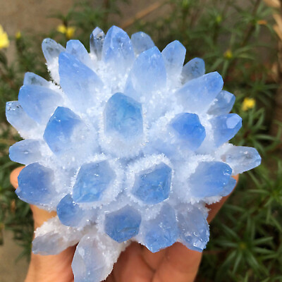 #ad 300gNew find Blue Phantom Quartz Crystal Cluster Mineral Specimen Gem $35.91