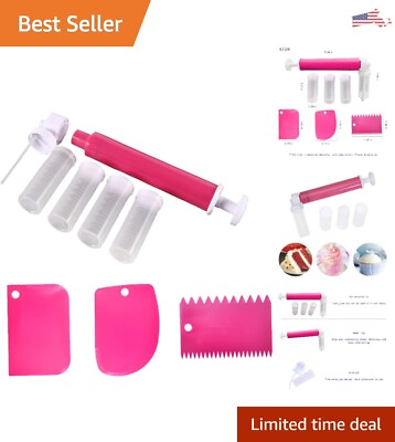 #ad Easy Cake Decorating Kit Airbrush Pump 4pcs Spray Tube 3pcs Scraper $22.04