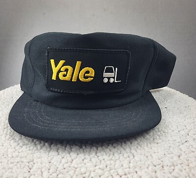 #ad Yale Forklift Trucker Patch Hat Cap Vintage Snapback Retro Streetwear Mens $9.95