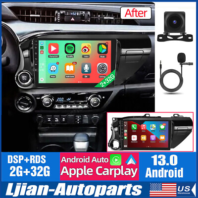 #ad For TOYOTA Hilux 2016 2018 10.1quot; Android 13 Car Stereo Radio CarPlay GPS Navi US $148.99