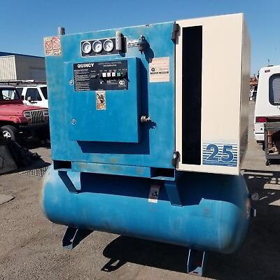 #ad QUINCY QMB 25 ROTARY SCREW AIR COMPRESSOR TANK MOUNTED QMT25 $3500.00