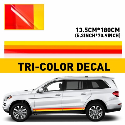 #ad For Toyota Side Skirt Vinyl Decal Sticker Stripe Tri Color Waterproof 71in*1.8in $12.99