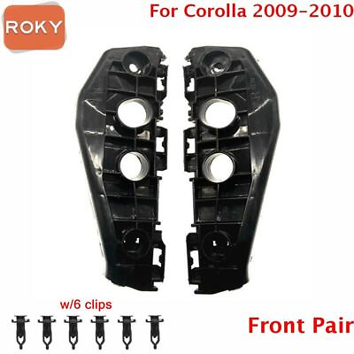 #ad Front Pair w Clips Bumper Fender Support Bracket Retainer For Corolla 2009 2010 $8.19