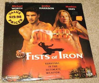 #ad VINTAGE 1995 SEALED Fists Of Iron LASERDISC Rare Pioneer Title Action Film $69.95