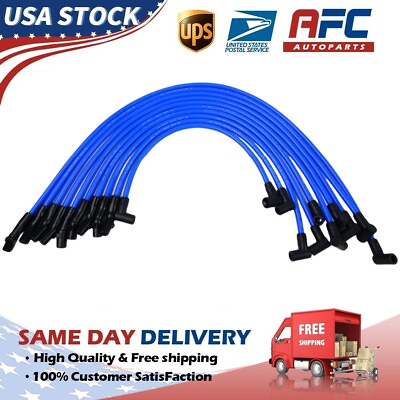 #ad 10 blue For Spark Plug Wires for Ford SB SBF 302 5.0L 5.8L M 12259 C301 $48.94