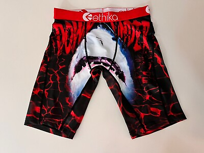 #ad Ethika the Staple Shark DOWN UNDER Colorful Art Red Black Boxers Men#x27;s Small $15.99