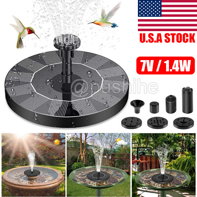 #ad Bird Bath Fountain Solar Powered Water Pump Floating Outdoor Pond Garden Pool US $10.95