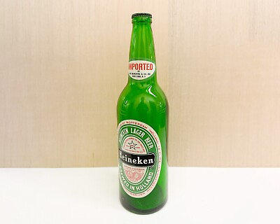 #ad Large 1970s Heineken Beer Display Advertising Glass Bottle $125.00
