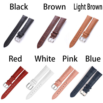 #ad 12mm 14mm 16mm 18mm 20mm 22mm Genuine Leather Watch Band Straps Watchbands $0.99